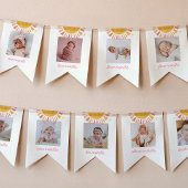 Roze Boho Zon 1e Verjaardag Foto Banner