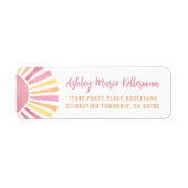 Roze Boho Zon Retouradres Etiket (Voorkant)