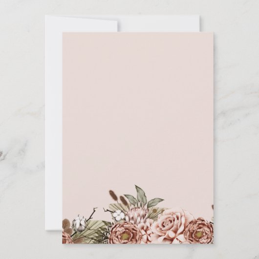 Roze Bohohemiaanse Cottcore Enchanted Wedding Kaart (Achterkant)