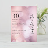  Roze Bokeh 30ste Verjaardagsfeest Kaart (Staand voorkant)
