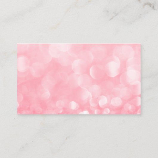 Roze Bokeh Afspraakkaart Visitekaartje (Achterkant)