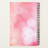 Roze Bokeh Floral Notitieboek met gepersonaliseerd (Achterkant)