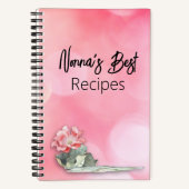 Roze Bokeh Floral Notitieboek met gepersonaliseerd (Voorkant)