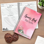 Roze Bokeh Floral Notitieboek met gepersonaliseerd