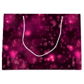 Roze Bokeh Glitter Sterren Groot Cadeauzakje (Voorkant)