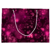 Roze Bokeh Glitter Sterren Groot Cadeauzakje (Achterkant)
