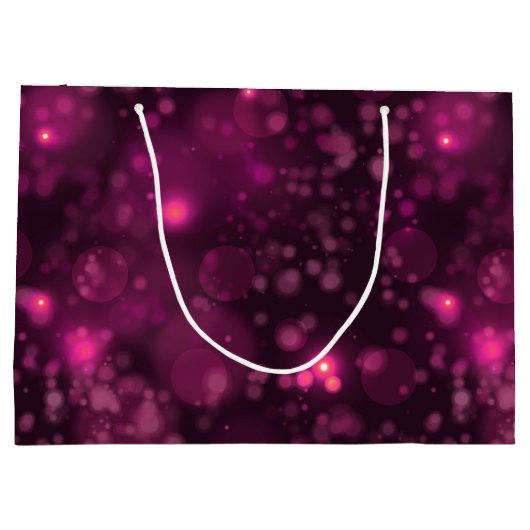 Roze Bokeh Glitter Sterren Groot Cadeauzakje (Achterkant)