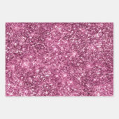Roze Bokeh Glitter Sterren Inpakpapier Vel (Voorkant 2)