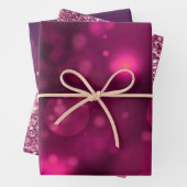 Roze Bokeh Glitter Sterren Inpakpapier Vel (In situ)