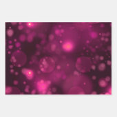 Roze Bokeh Glitter Sterren Inpakpapier Vel (Voorkant)