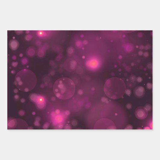 Roze Bokeh Glitter Sterren Inpakpapier Vel (Voorkant)