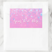Roze Bokeh Glitter Sterren Rechthoekige Sticker (Tas)