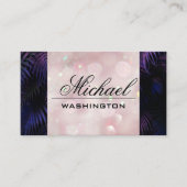 Roze Bokeh-gloed | Palmbomen Visitekaartje (Voorkant)