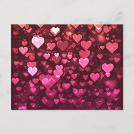Roze Bokeh Harten Digitale Achtergrond Behang Briefkaart (Voorkant)