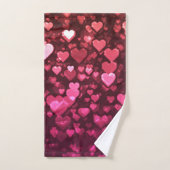 Roze Bokeh Hearts Digital Background Wallpaper Bad Handdoek (Handdoek)