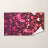 Roze Bokeh Hearts Digital Background Wallpaper Bad Handdoek (Handdoek)
