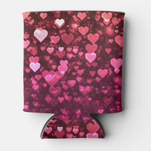 Roze Bokeh Hearts Digital Background Wallpaper Blikjeskoeler (Voorkant)