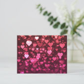 Roze Bokeh Hearts Digital Background Wallpaper Briefkaart (Staand voorkant)