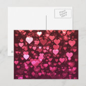 Roze Bokeh Hearts Digital Background Wallpaper Briefkaart (Voorkant / Achterkant)