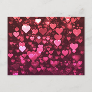 Roze Bokeh Hearts Digital Background Wallpaper Briefkaart