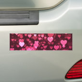 Roze Bokeh Hearts Digital Background Wallpaper Bumpersticker (Op auto)