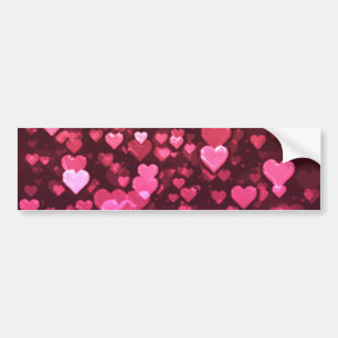 Roze Bokeh Hearts Digital Background Wallpaper Bumpersticker