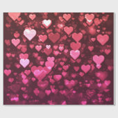 Roze Bokeh Hearts Digital Background Wallpaper Cadeaupapier (Vlak)