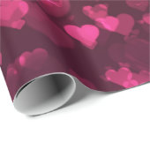 Roze Bokeh Hearts Digital Background Wallpaper Cadeaupapier (Rol Hoek)