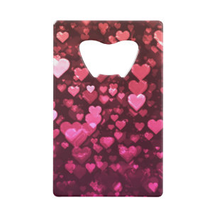 Roze Bokeh Hearts Digital Background Wallpaper Creditkaart Flessenopener