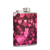 Roze Bokeh Hearts Digital Background Wallpaper Heupfles (Rechts)