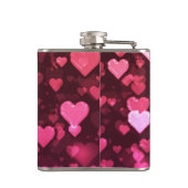 Roze Bokeh Hearts Digital Background Wallpaper Heupfles (Achterkant)