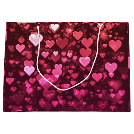 Roze Bokeh Hearts Digital Background Wallpaper Large Cadeautasje (Voorkant)