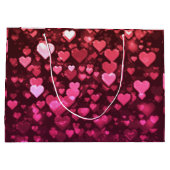Roze Bokeh Hearts Digital Background Wallpaper Large Cadeautasje (Achterkant)