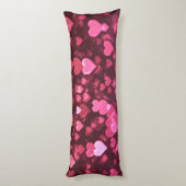 Roze Bokeh Hearts Digital Background Wallpaper Lichaamskussen (Achterkant (Verticaal))