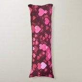 Roze Bokeh Hearts Digital Background Wallpaper Lichaamskussen (Voorkant Verticaal)