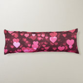 Roze Bokeh Hearts Digital Background Wallpaper Lichaamskussen (Achterkant)