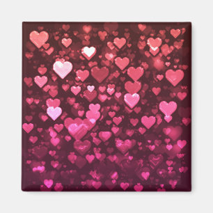 Roze Bokeh Hearts Digital Background Wallpaper Magneet