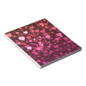 Roze Bokeh Hearts Digital Background Wallpaper Notitieblok (Schuin)