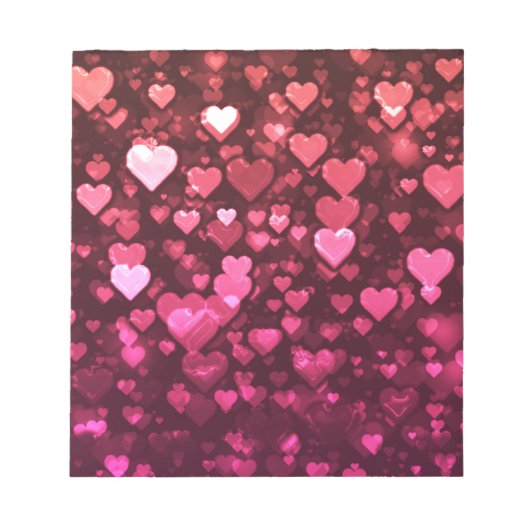 Roze Bokeh Hearts Digital Background Wallpaper Notitieblok (Voorkant)