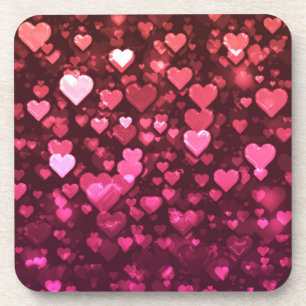 Roze Bokeh Hearts Digital Background Wallpaper Onderzetter