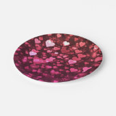 Roze Bokeh Hearts Digital Background Wallpaper Papieren Bordje (Gekanteld)
