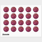 Roze Bokeh Hearts Digital Background Wallpaper Ronde Sticker (Vel)