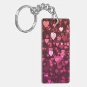 Roze Bokeh Hearts Digital Background Wallpaper Sleutelhanger (Voorkant Links)