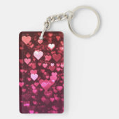 Roze Bokeh Hearts Digital Background Wallpaper Sleutelhanger (achterkant)