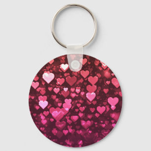 Roze Bokeh Hearts Digital Background Wallpaper Sleutelhanger