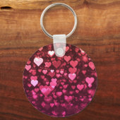 Roze Bokeh Hearts Digital Background Wallpaper Sleutelhanger (Voorkant)