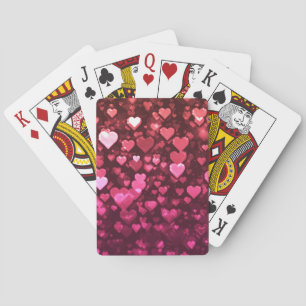 Roze Bokeh Hearts Digital Background Wallpaper Speelkaarten