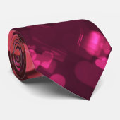 Roze Bokeh Hearts Digital Background Wallpaper Stropdas (Opgerold)