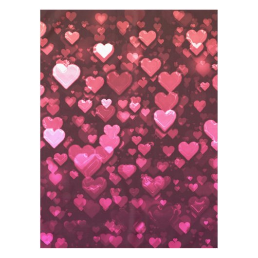 Roze Bokeh Hearts Digital Background Wallpaper Tafelkleed (Voorkant)