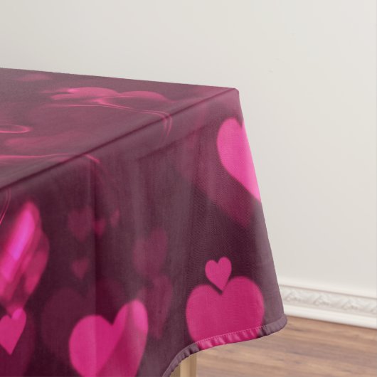 Roze Bokeh Hearts Digital Background Wallpaper Tafelkleed (Voorbeeld)